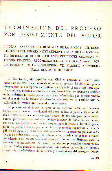 TERMINACION DEL PROCESO POR DESISTIMIENTO DEL ACTOR.