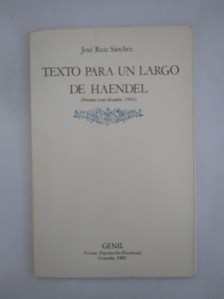 Texto para un largo de Haendel