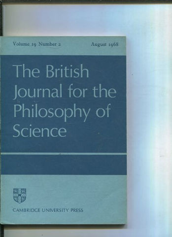 THE BRITISH JOURNAL FOR THE PHILOSOPHY OF SCIENCE. VOLUME 19 NUMBER 2.