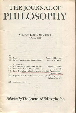 THE JOURNAL OF PHILOSOPHY. VOLUME LXXIX, NUMBER 4 APRIL 1982. LOYALTIES. DO THE GUILTY DESERVE PUNISHMENT?