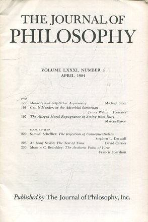 THE JOURNAL OF PHILOSOPHY. VOLUME LXXXI, NUMBER 4, APRIL 1984. MORALITY AND SELF-OTHER ASYMMETRY.