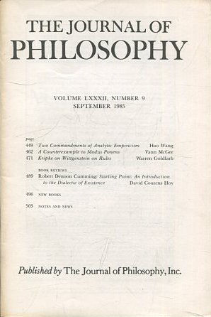 THE JOURNAL OF PHILOSOPHY. VOLUME LXXXII, NUMBER 9, SEPTEMBER 1985. TWO COMMANDMENTS OF ANALYTIC EMPIRICISM.