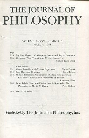 THE JOURNAL OF PHILOSOPHY. VOLUME LXXXV, NUMBER 3 MARCH 1988. DUCKING HARM. TACHYONS, TIME TRAVEL, AND DIVINE OMNISCIENCE.