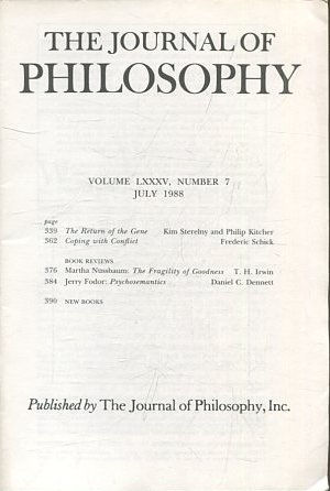 THE JOURNAL OF PHILOSOPHY. VOLUME LXXXV, NUMBER 7, JULY 1988. THE RETURN OF THE GENE. COPING WITH CONFLICT.