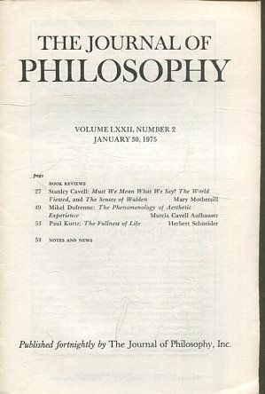 THE JOURNAL OF PHILOSOPHY. VOLUMELXXII, NUMBER 2, JANUARY 30, 1975.