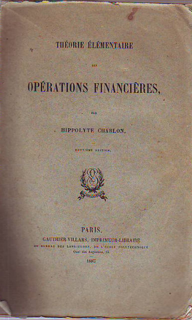 THEORIE ELEMENTAIRE DES OPERATIONS FINANCIERES.