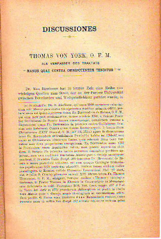 THOMAS VON YORK, O.F.M. ALS VERFASSER DES TRAKTATS "MANUS QUAE CONTRA OMNIPOTENTEM TENDITUR".