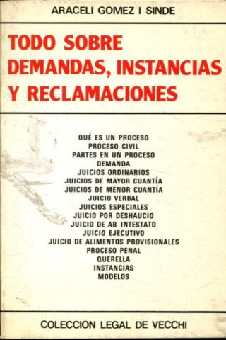 TODO SOBRE DEMANDAS, INSTANCIAS Y RECLAMACIONES.