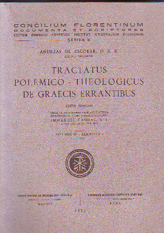 TRACTATUS POLÉMICO-THEOLOGICUS DE GRAECIS ERRANTIBUS.