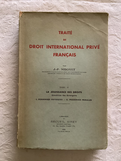 Traité de Droit International Privé Français II