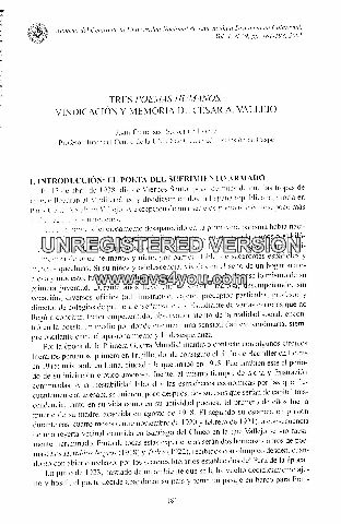 TRES POEMAS HUMANOS: VINDICACION Y MEMORIA DE CESAR A. VALLEJO.