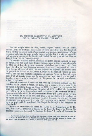 UN MISTERI ONOMASTIC AL VOLTANT DE LA INFANTA ISABEL D'ARAGO.