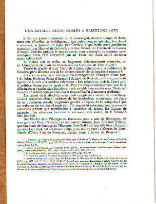 UNA BATALLA ENTRE NOBLES A BARCELONA (1379).