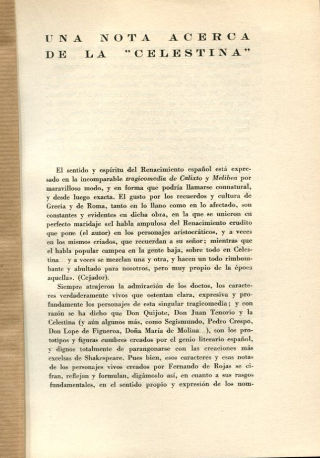 UNA NOTA ACERCA DE LA "CELESTINA".