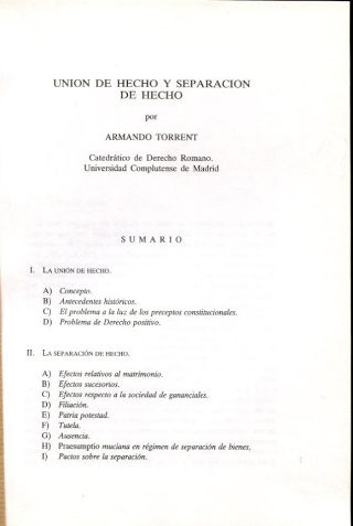 UNION DE HECHO Y SEPARACION DE HECHO.