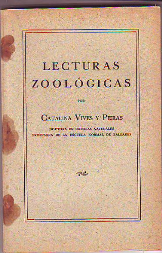 VULGARIZACIONES CIENTÍFICAS. LECTURAS ZOOLÓGICAS.